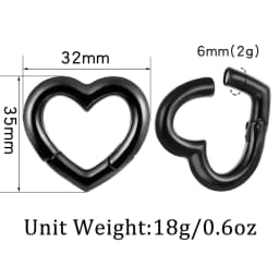 Casvort 2 PCS Peach Middle Heart Ear Weights Hangers Ear Gauges Plug 316 Stainless Steel Piercing Women Wedding Body Jewelry