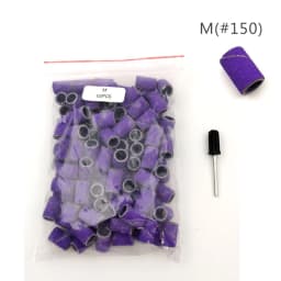 HYTOOS 100pcs/Bag Purple Sanding Bands Without Rubber Mandrel Nail Drill Bit Accessories Gel Removal Nails Care Polishing Tool