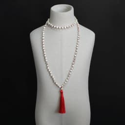 Non-Mainstream Men Sautoir Hot Lmitation Bone Skull Beaded Handmade Knot 108Mala Necklace Hip Hop Tassel Pendant Jewelry