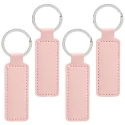 10Pcs Bright PU Leather Keychain Double Sided Customiz Car Thread Gift Metal Pendant PU Key Chain Simple KeyChains Keyholde