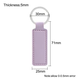 10Pcs Bright PU Leather Keychain Double Sided Customiz Car Thread Gift Metal Pendant PU Key Chain Simple KeyChains Keyholde