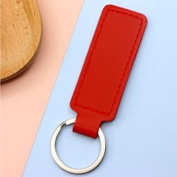 10Pcs Bright PU Leather Keychain Double Sided Customiz Car Thread Gift Metal Pendant PU Key Chain Simple KeyChains Keyholde