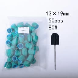 50pc/Set Nail Sanding Caps With Rubber Pedicure Polishing Sand Block Electric Pedicure Burr Foot Cuticle Tool Drill Accessories