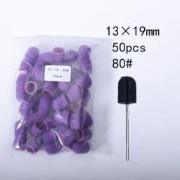 50pc/Set Nail Sanding Caps With Rubber Pedicure Polishing Sand Block Electric Pedicure Burr Foot Cuticle Tool Drill Accessories