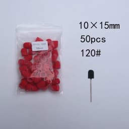 50pc/Set Nail Sanding Caps With Rubber Pedicure Polishing Sand Block Electric Pedicure Burr Foot Cuticle Tool Drill Accessories