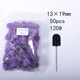 50pc/Set Nail Sanding Caps With Rubber Pedicure Polishing Sand Block Electric Pedicure Burr Foot Cuticle Tool Drill Accessories