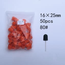 50pc/Set Nail Sanding Caps With Rubber Pedicure Polishing Sand Block Electric Pedicure Burr Foot Cuticle Tool Drill Accessories