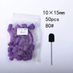 50pc/Set Nail Sanding Caps With Rubber Pedicure Polishing Sand Block Electric Pedicure Burr Foot Cuticle Tool Drill Accessories