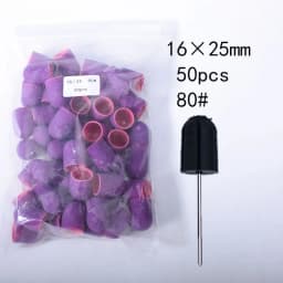 50pc/Set Nail Sanding Caps With Rubber Pedicure Polishing Sand Block Electric Pedicure Burr Foot Cuticle Tool Drill Accessories