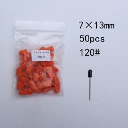 50pc/Set Nail Sanding Caps With Rubber Pedicure Polishing Sand Block Electric Pedicure Burr Foot Cuticle Tool Drill Accessories
