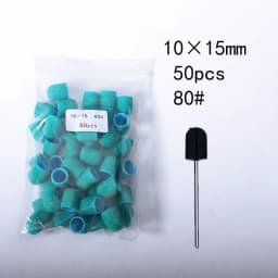 50pc/Set Nail Sanding Caps With Rubber Pedicure Polishing Sand Block Electric Pedicure Burr Foot Cuticle Tool Drill Accessories