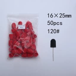 50pc/Set Nail Sanding Caps With Rubber Pedicure Polishing Sand Block Electric Pedicure Burr Foot Cuticle Tool Drill Accessories