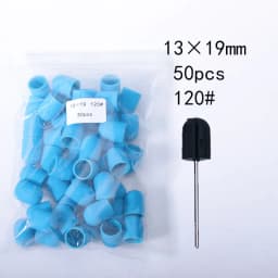 50pc/Set Nail Sanding Caps With Rubber Pedicure Polishing Sand Block Electric Pedicure Burr Foot Cuticle Tool Drill Accessories