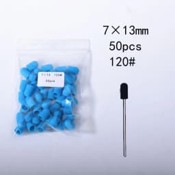 50pc/Set Nail Sanding Caps With Rubber Pedicure Polishing Sand Block Electric Pedicure Burr Foot Cuticle Tool Drill Accessories