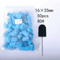 50pc/Set Nail Sanding Caps With Rubber Pedicure Polishing Sand Block Electric Pedicure Burr Foot Cuticle Tool Drill Accessories