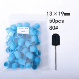 50pc/Set Nail Sanding Caps With Rubber Pedicure Polishing Sand Block Electric Pedicure Burr Foot Cuticle Tool Drill Accessories