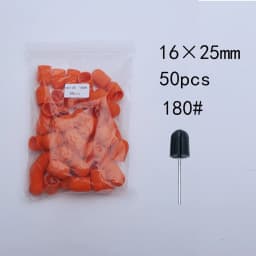 50pc/Set Nail Sanding Caps With Rubber Pedicure Polishing Sand Block Electric Pedicure Burr Foot Cuticle Tool Drill Accessories