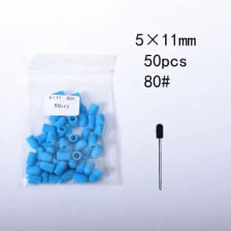 50pc/Set Nail Sanding Caps With Rubber Pedicure Polishing Sand Block Electric Pedicure Burr Foot Cuticle Tool Drill Accessories