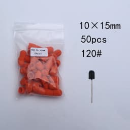 50pc/Set Nail Sanding Caps With Rubber Pedicure Polishing Sand Block Electric Pedicure Burr Foot Cuticle Tool Drill Accessories