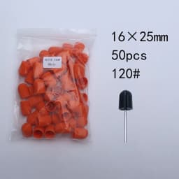 50pc/Set Nail Sanding Caps With Rubber Pedicure Polishing Sand Block Electric Pedicure Burr Foot Cuticle Tool Drill Accessories