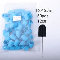 50pc/Set Nail Sanding Caps With Rubber Pedicure Polishing Sand Block Electric Pedicure Burr Foot Cuticle Tool Drill Accessories