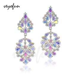 Veyofun Luxury Lady Crystal Drop Earrings Geometric Party Dangle Earrings Fashion Jewelry for Women New Wholesale