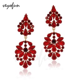 Veyofun Luxury Lady Crystal Drop Earrings Geometric Party Dangle Earrings Fashion Jewelry for Women New Wholesale