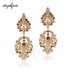 Veyofun Luxury Lady Crystal Drop Earrings Geometric Party Dangle Earrings Fashion Jewelry for Women New Wholesale