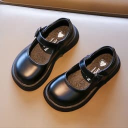 Girls Solid Color Leather Shoes for Wedding Party Kids Black Causal School Shoes Children Dress Shoes Princess Lolita Mary Janes