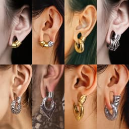 Casvort 2PCS Hot 00g Hammered Lobed Cuff Ear Gauges Plugs Ear Tunnels Stretcher Earring Clip on Cartilage Wedding Body Jewelry