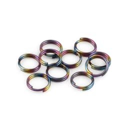 10pcs/LOT 10mm 12mm 14mm Titanium Alloy Keyrings EDC Outdoor Small Tool Key Ring Making Accessories
