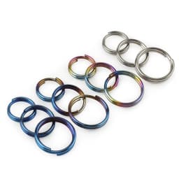 10pcs/LOT 10mm 12mm 14mm Titanium Alloy Keyrings EDC Outdoor Small Tool Key Ring Making Accessories