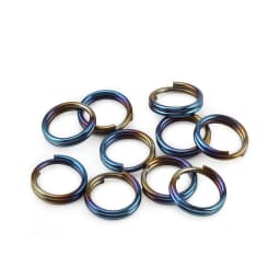 10pcs/LOT 10mm 12mm 14mm Titanium Alloy Keyrings EDC Outdoor Small Tool Key Ring Making Accessories