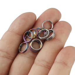 10pcs/LOT 10mm 12mm 14mm Titanium Alloy Keyrings EDC Outdoor Small Tool Key Ring Making Accessories