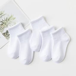 5 Pairs/Lot 2023 New Summer Children Socks Cotton Fashion Black White Gray For 1-12 Years Kids Teen Student Baby Girl Boy Socks