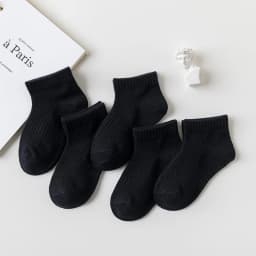 5 Pairs/Lot 2023 New Summer Children Socks Cotton Fashion Black White Gray For 1-12 Years Kids Teen Student Baby Girl Boy Socks