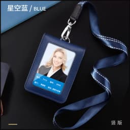 NEW High Quality Leather Badge Holder with Lanyard Chestcard ID Cards Cases School Office Work Card Name Tag Accessories