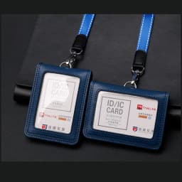 NEW High Quality Leather Badge Holder with Lanyard Chestcard ID Cards Cases School Office Work Card Name Tag Accessories