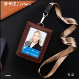 NEW High Quality Leather Badge Holder with Lanyard Chestcard ID Cards Cases School Office Work Card Name Tag Accessories