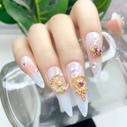 10pcs Nail Art Alloy Rhinestones Decorations Moon Magic Wand Various Shape Nail Charms Jewelry Luxury Shiny Strass Accessories