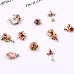 10pcs Nail Art Alloy Rhinestones Decorations Moon Magic Wand Various Shape Nail Charms Jewelry Luxury Shiny Strass Accessories