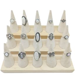 50pcs/Lot Wholesale Hot Big Fake Opal Carved Finger Rings for Women Party Beauty Crystal Flower Moon Sun Skull Crown Bar Jewelry