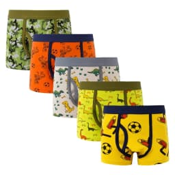Little Boys' Cotton Boxer Brief Soft Underwear (Pack of 5)