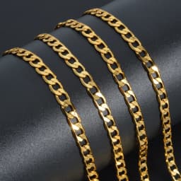 Classic Trendy Copper Figaro Chain Necklace For Men Women 18/22 Inches 4MM Link Cuban Chain Choker Necklace Hip Hop Jewelry Gift