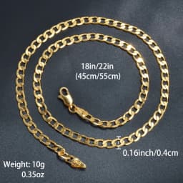 Classic Trendy Copper Figaro Chain Necklace For Men Women 18/22 Inches 4MM Link Cuban Chain Choker Necklace Hip Hop Jewelry Gift