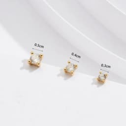 Aide 925 Sterling Silver 3pcs Set 2/3/4mm Mini Round Zircon Bar Piercing Stub Earring For Women Minimalist Jewelry Party Gift