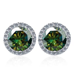 JoyceJelly 6.5mm 1ct Colorful Moissanite Earrings Unisex Male Female S925 Sterling Sliver Sparkling Fine Jewelry Men's Ear-studs