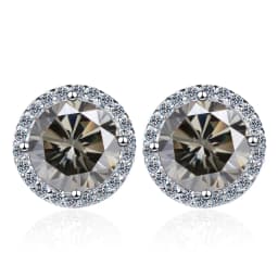 JoyceJelly 6.5mm 1ct Colorful Moissanite Earrings Unisex Male Female S925 Sterling Sliver Sparkling Fine Jewelry Men's Ear-studs