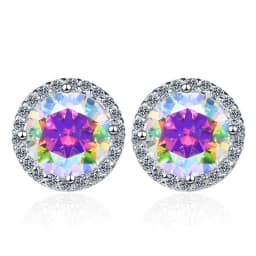 JoyceJelly 6.5mm 1ct Colorful Moissanite Earrings Unisex Male Female S925 Sterling Sliver Sparkling Fine Jewelry Men's Ear-studs