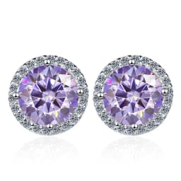 JoyceJelly 6.5mm 1ct Colorful Moissanite Earrings Unisex Male Female S925 Sterling Sliver Sparkling Fine Jewelry Men's Ear-studs